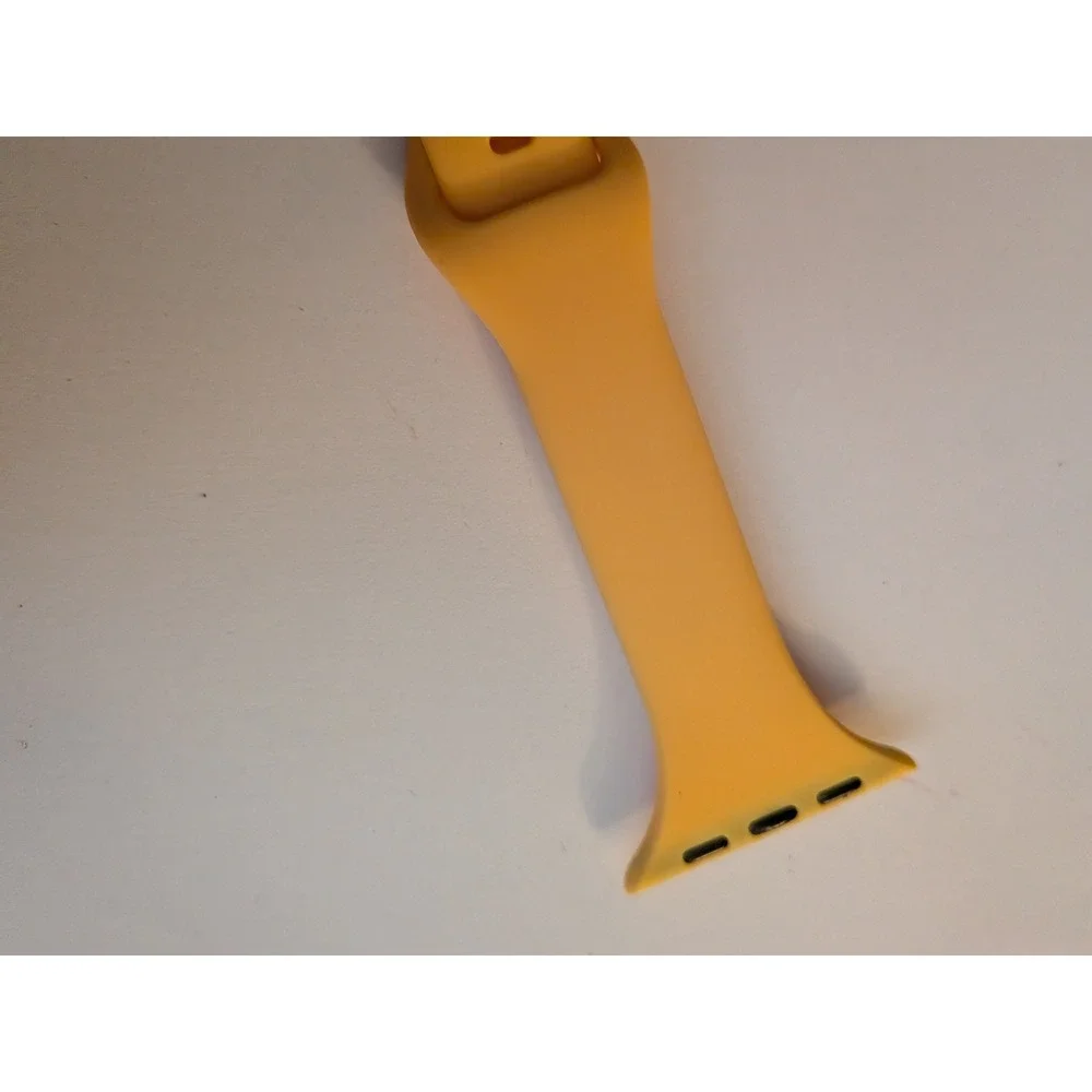 Yellow Silicone Sport Band for Apple Watch 38mm 40mm 41mm Pin Tuck Strap